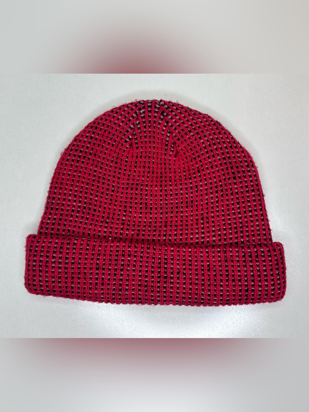 Ethika Red Black Knit Beanie Waffle Cuffed Streetwear Hat NWOT - Picture 4 of 7